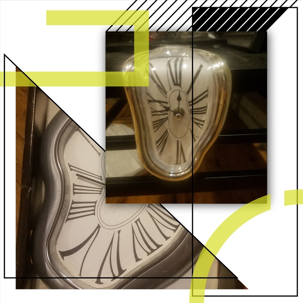 BUNDLE OF TWO melting clocks, home decor
